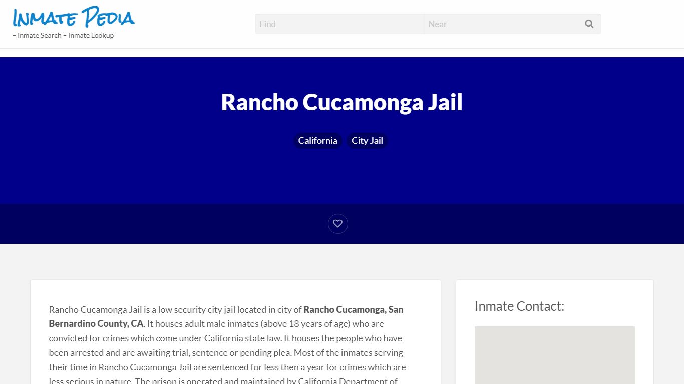 Rancho Cucamonga Jail – Inmate Pedia – Inmate Search ...